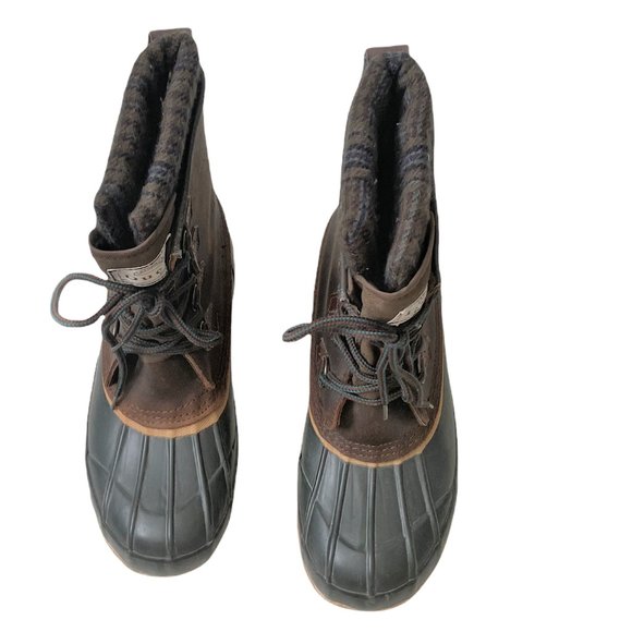 Duck Boots Men\'s Snow Boots size 6 Brown Thermolite Insole Tall Steel Shank